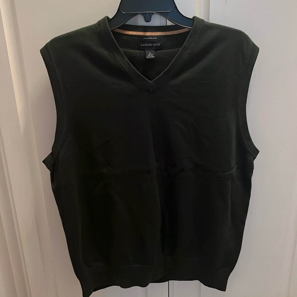 Lands End Sweater Vest Hunter Green L